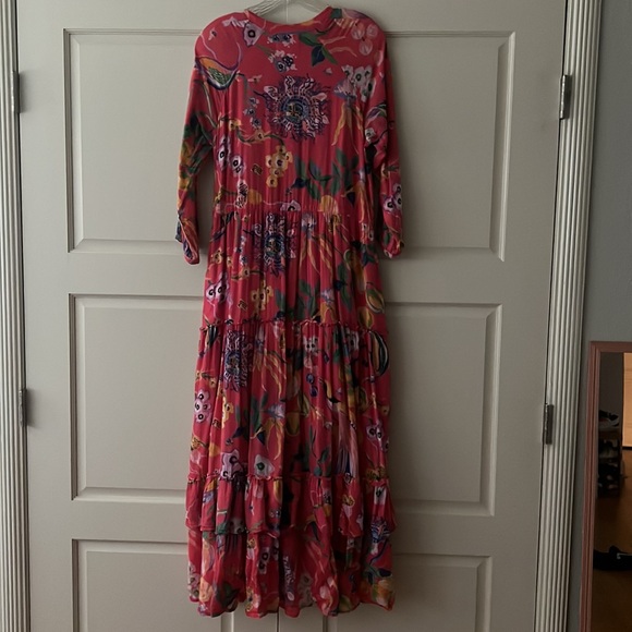 Banjanan Voile Bazaar Azalea Floral Midi Dress Medium - Picture 10 of 16